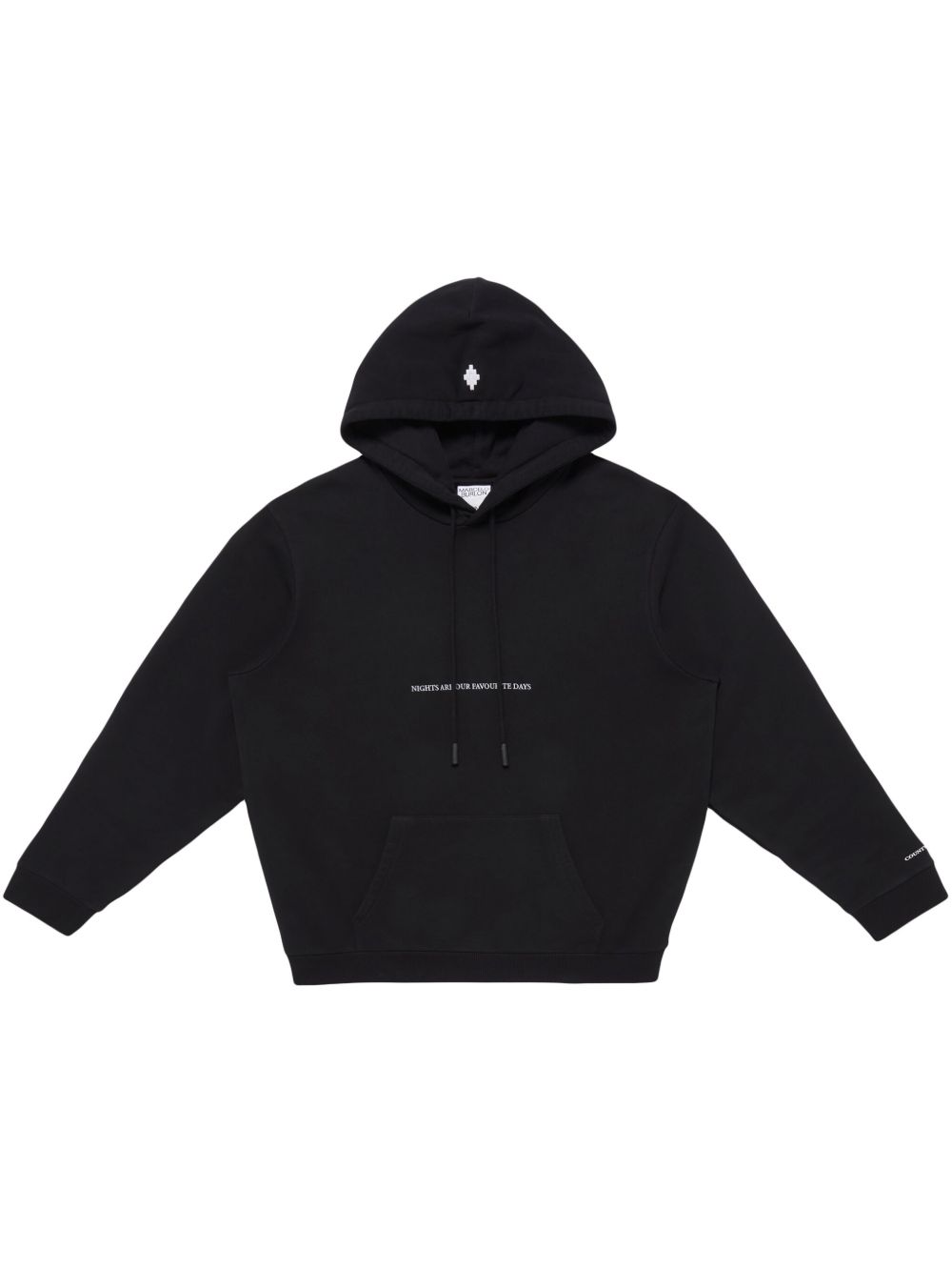 Marcelo Burlon County of Milan 标语印花棉连帽衫 - 黑色