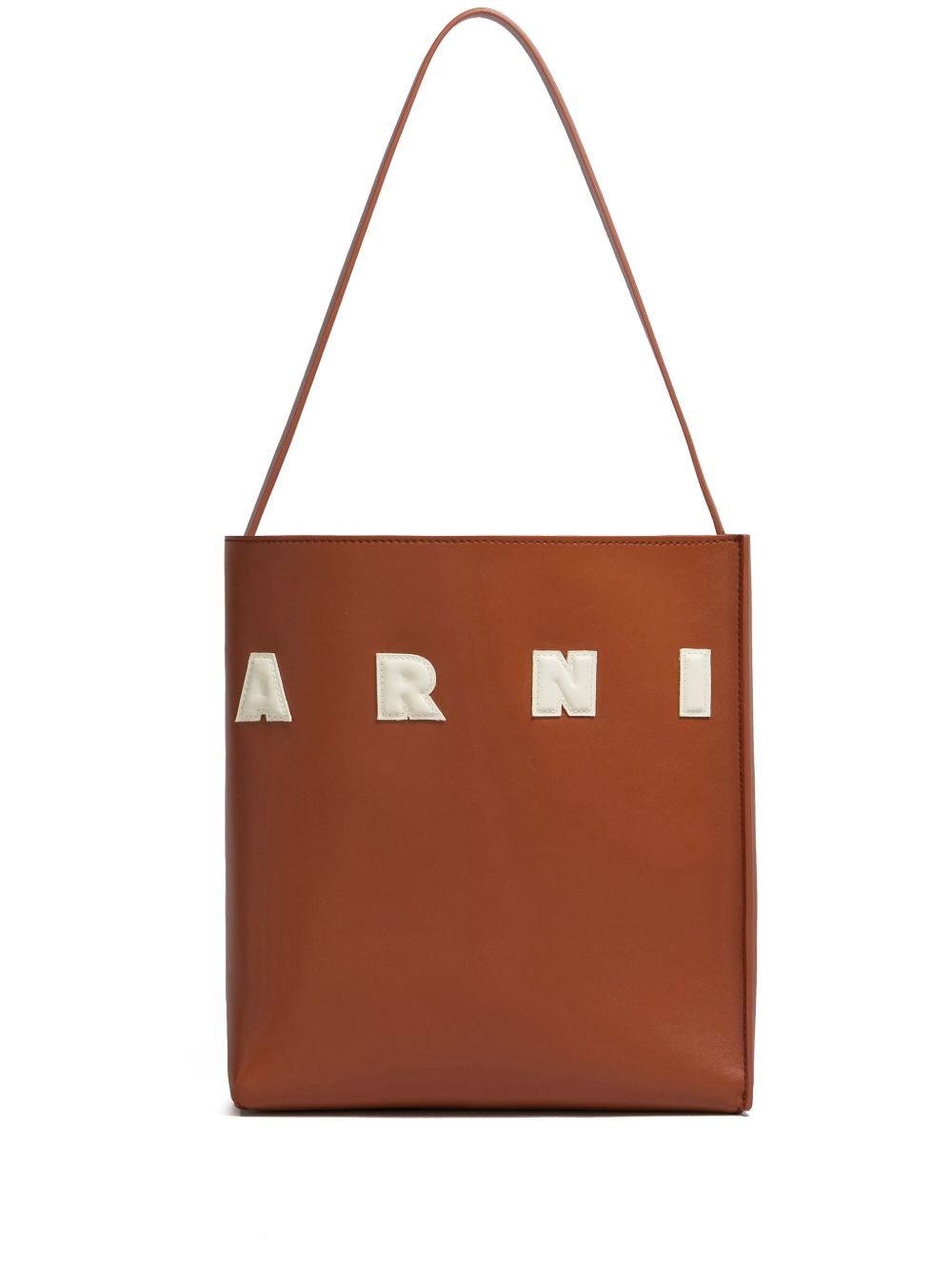 Marni Museo 标贴皮质单肩包 - 蓝色