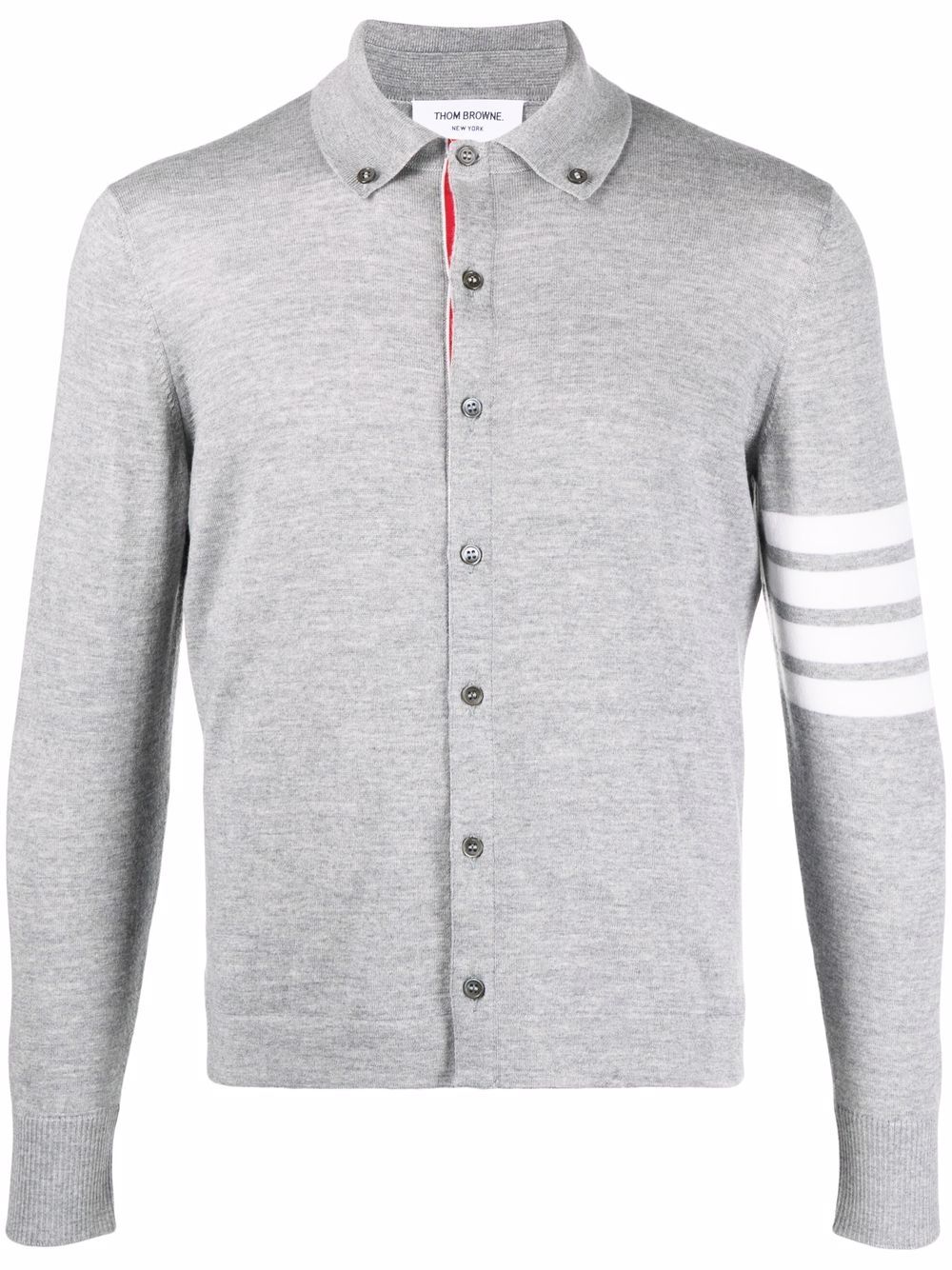 Thom Browne 四条纹针织开衫 - 灰色