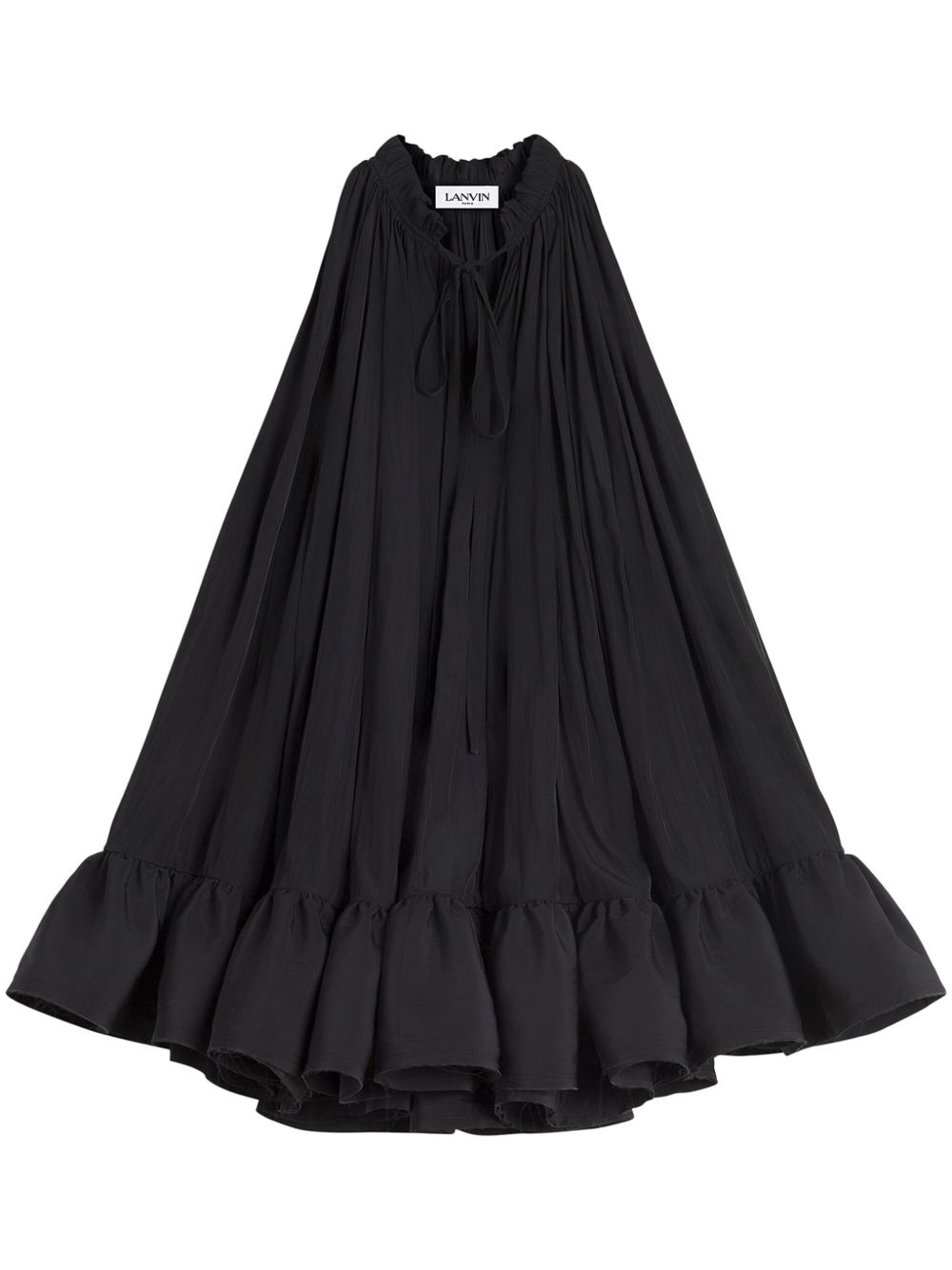 Lanvin 荷叶边迷你连衣裙 - 黑色