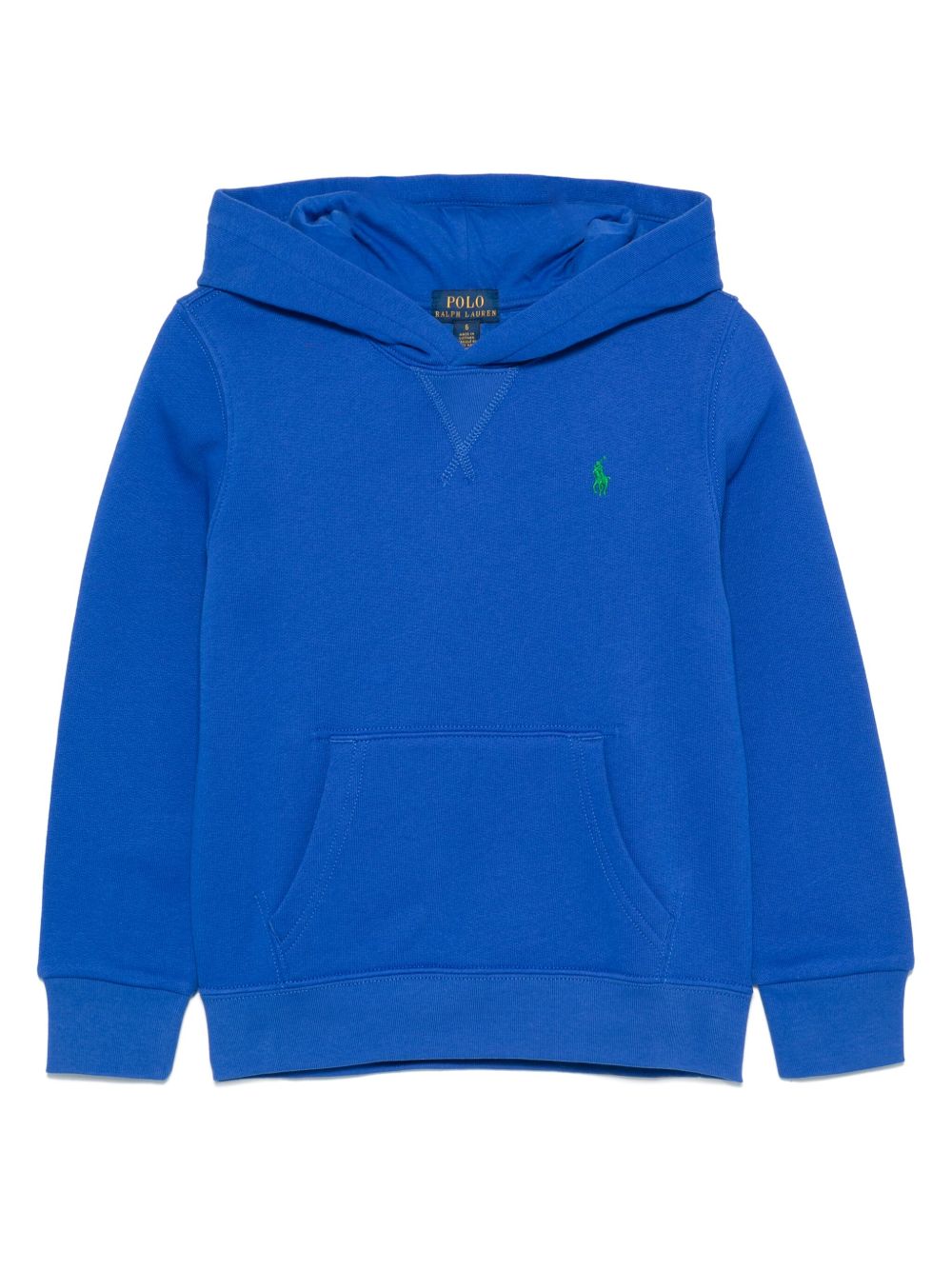 POLO RALPH LAUREN KIDS 平纹针织纹理连帽衫 - 蓝色