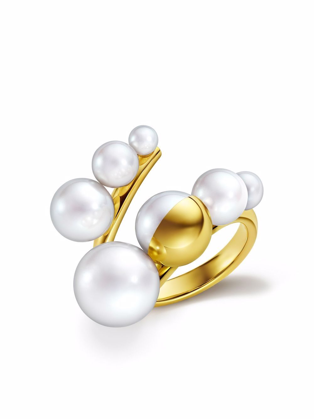 TASAKI 18K黄金淡 M/G TASAKI Shell 淡水珍珠戒指 - 金色