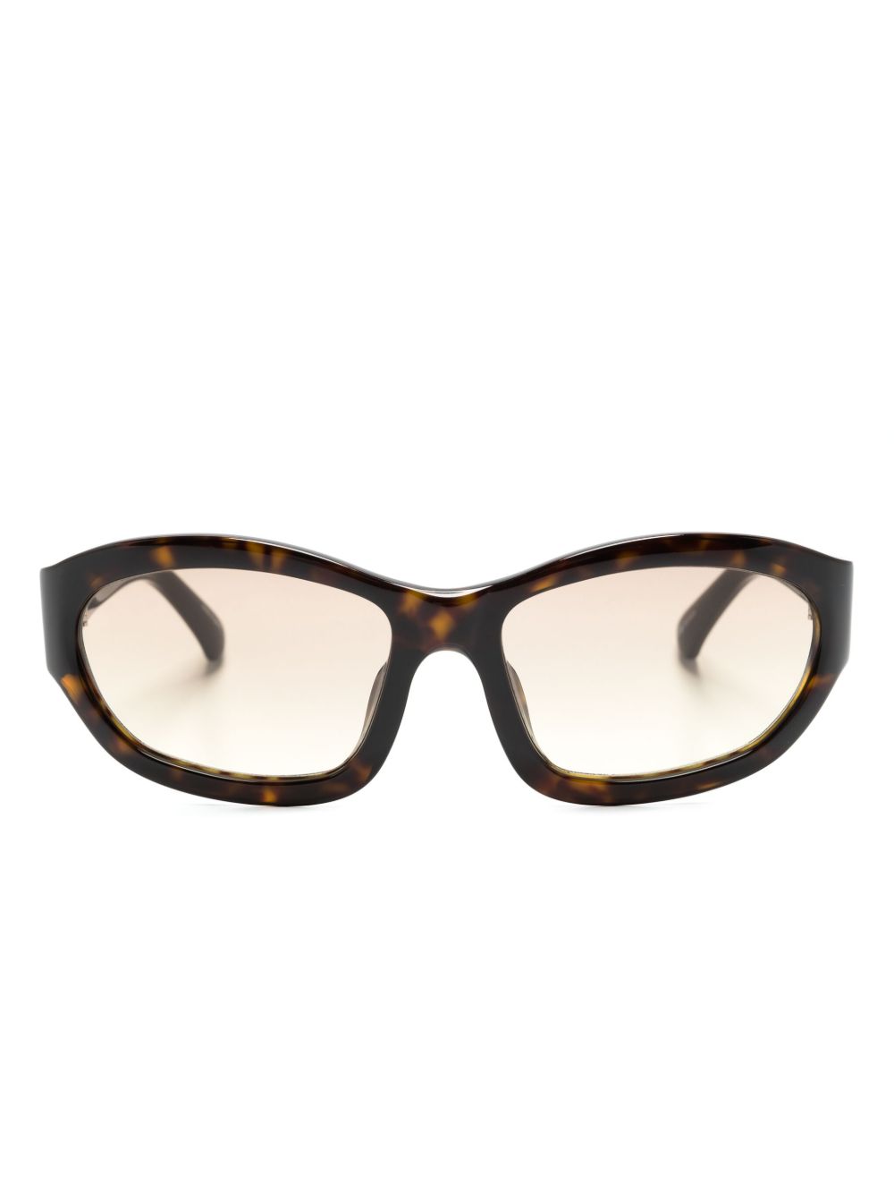 Linda Farrow x Dries Van Noten 215 机车风格镜框太阳眼镜 - 褐色