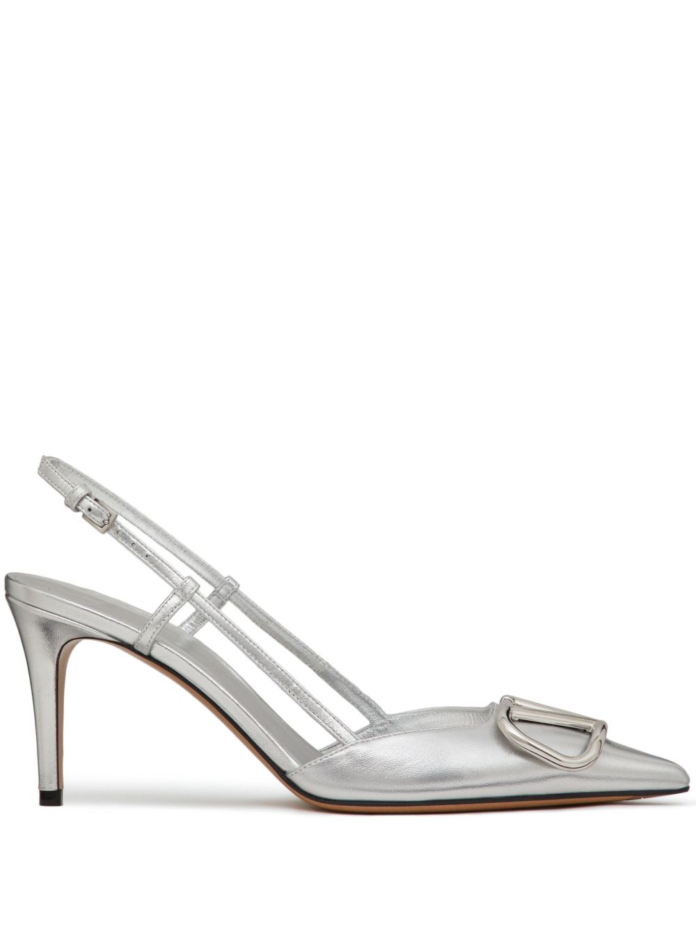 Valentino Garavani VLogo Signature 裹踝高跟鞋 - 银色
