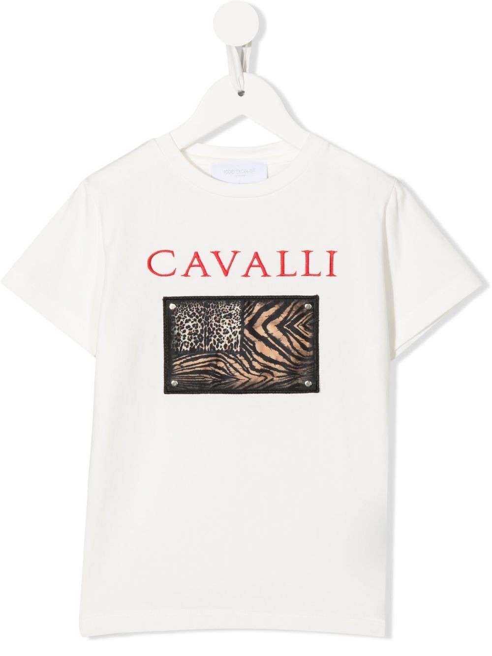 Roberto Cavalli Junior Animalier 贴花短袖T恤 - 白色