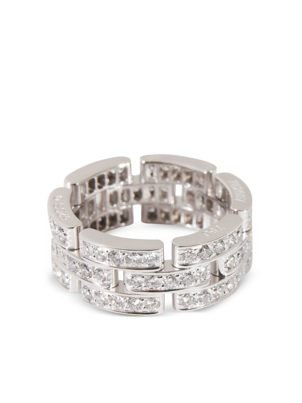 Cartier Maillon Panthère 18K白金钻石戒指 - 白色