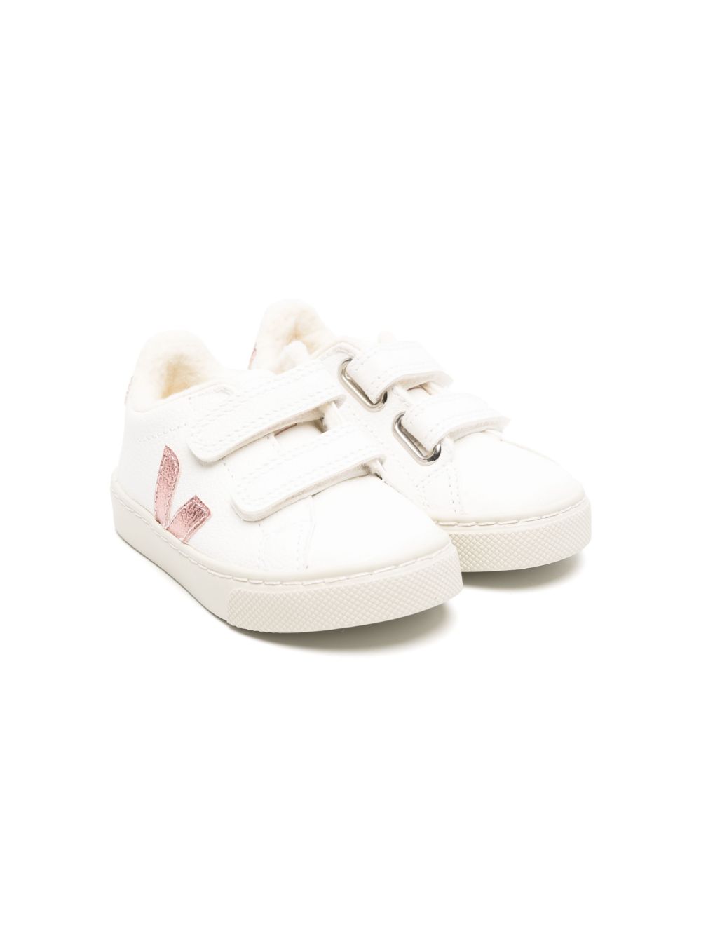 VEJA Kids Esplar 魔术贴皮质运动鞋 - 白色