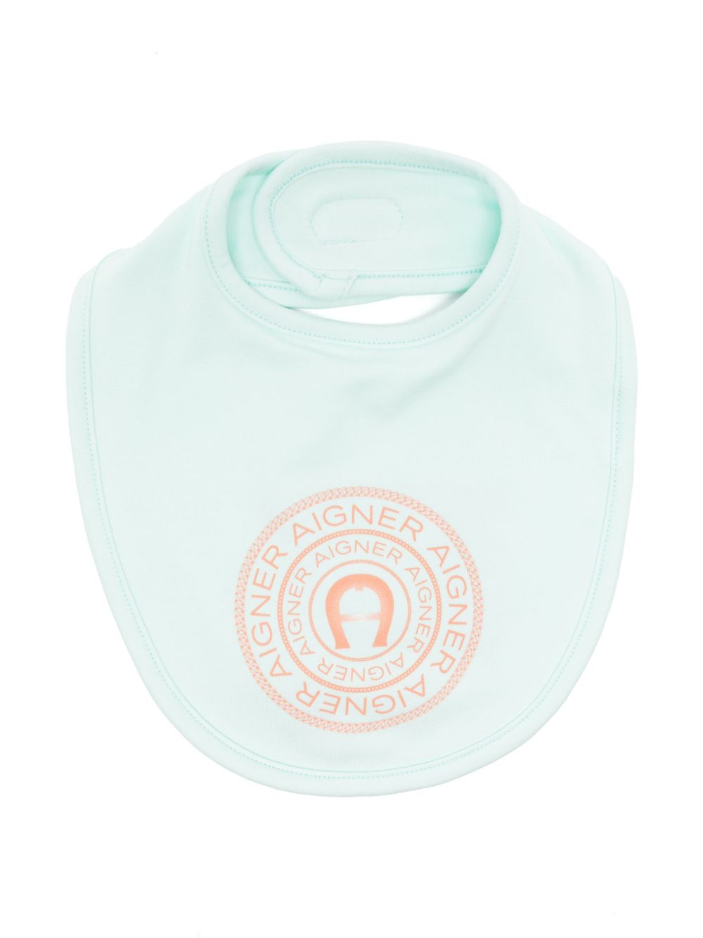 Aigner Kids logo印花平纹针织围兜 - 绿色