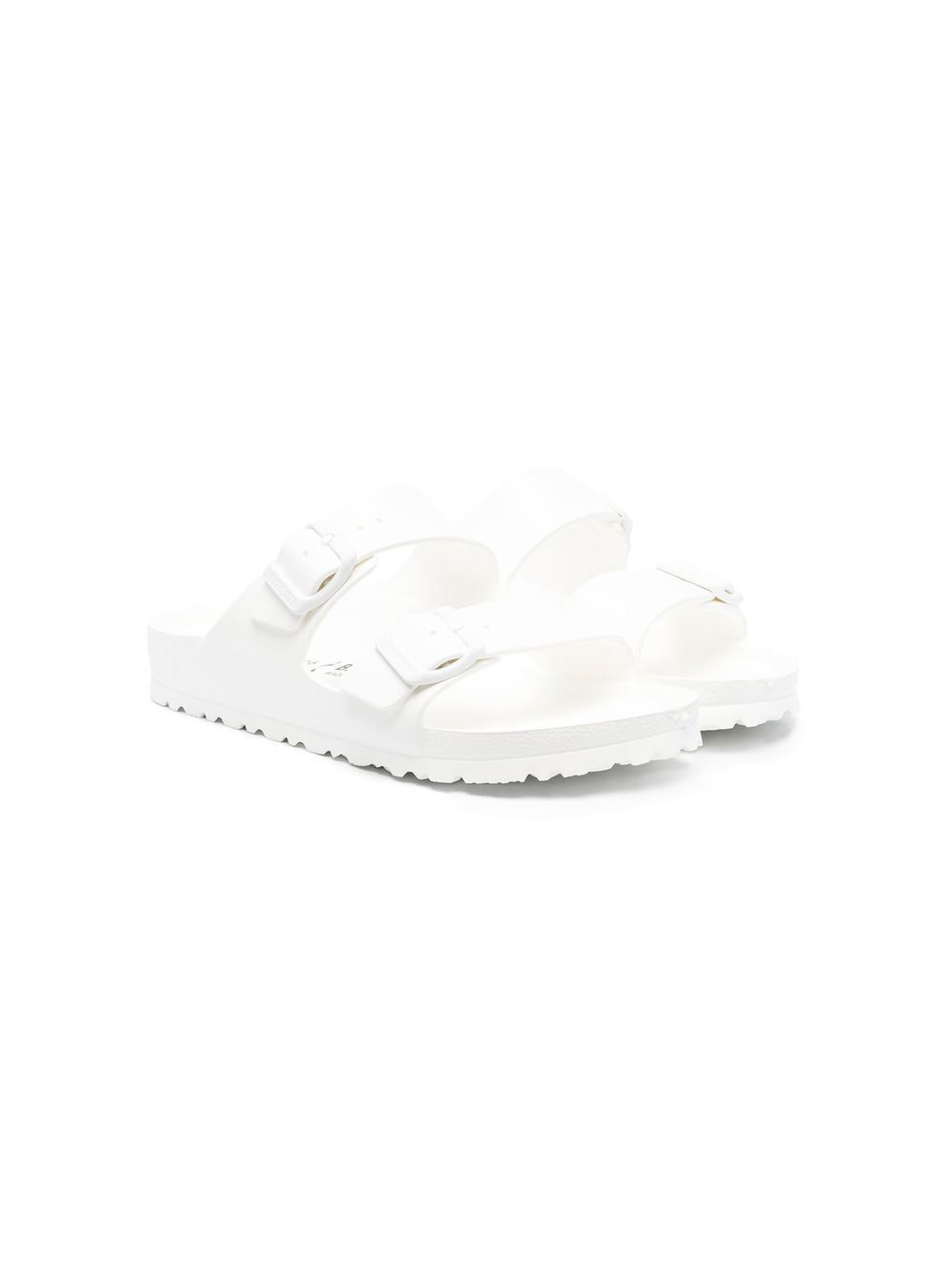 Birkenstock Kids 双扣环露趾凉鞋 - 白色