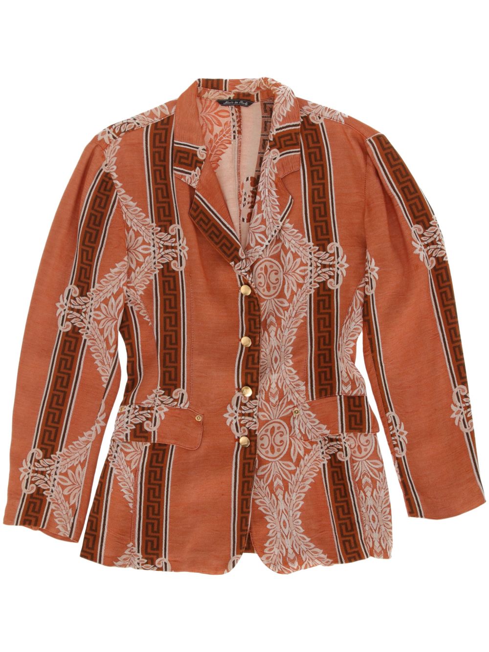 Jean Paul Gaultier Pre-Owned 佩斯理印花棉西装夹克（2000年典藏款） - 橘色
