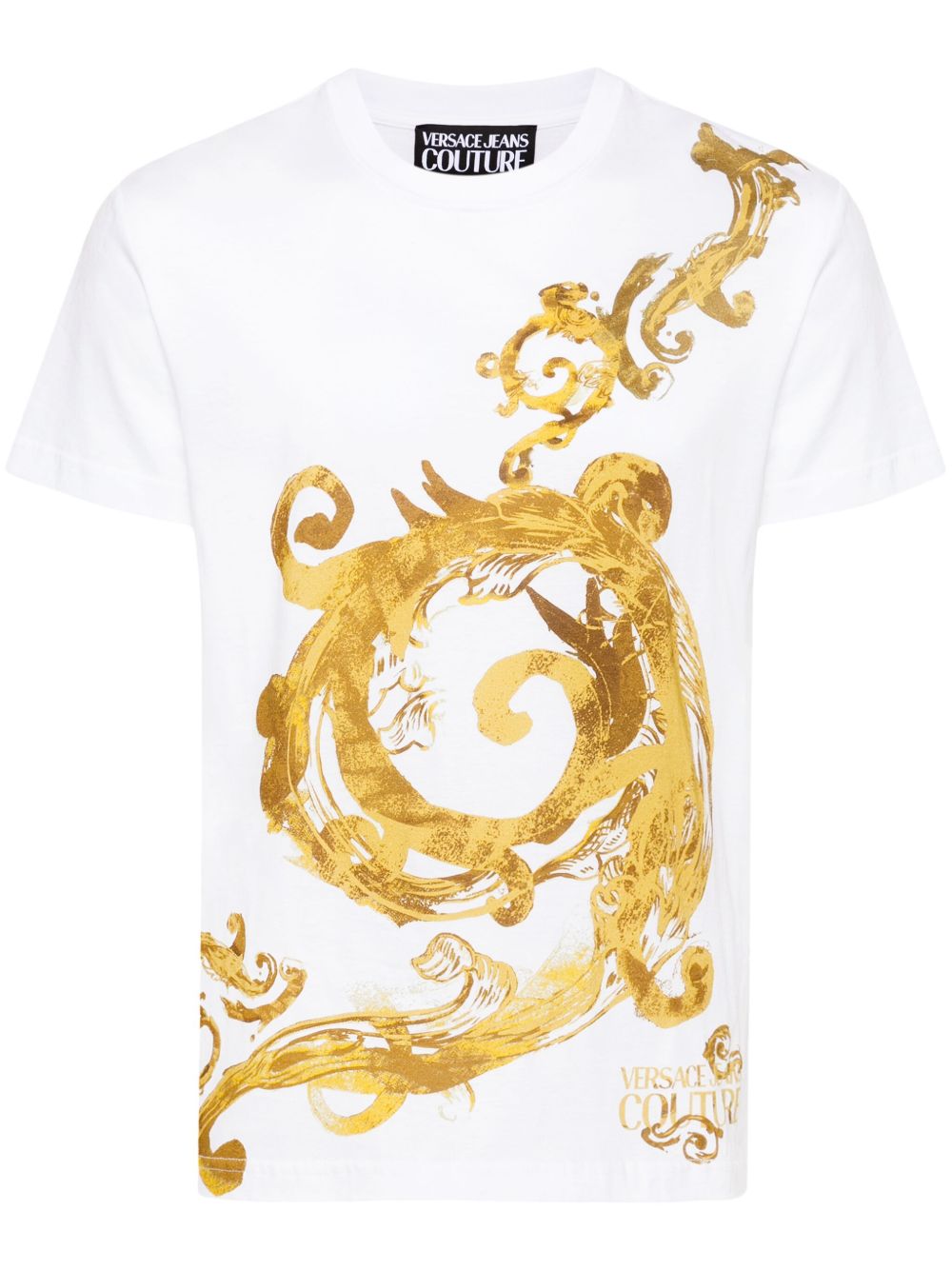 Versace Jeans Couture Barocco 印花棉T恤 - 白色