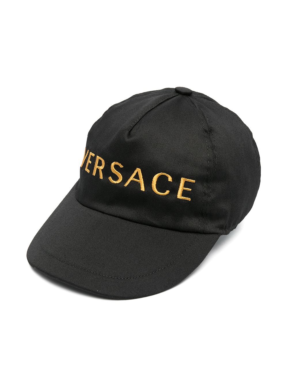 Versace Kids 范思哲 logo刺绣棒球帽 - 黑色