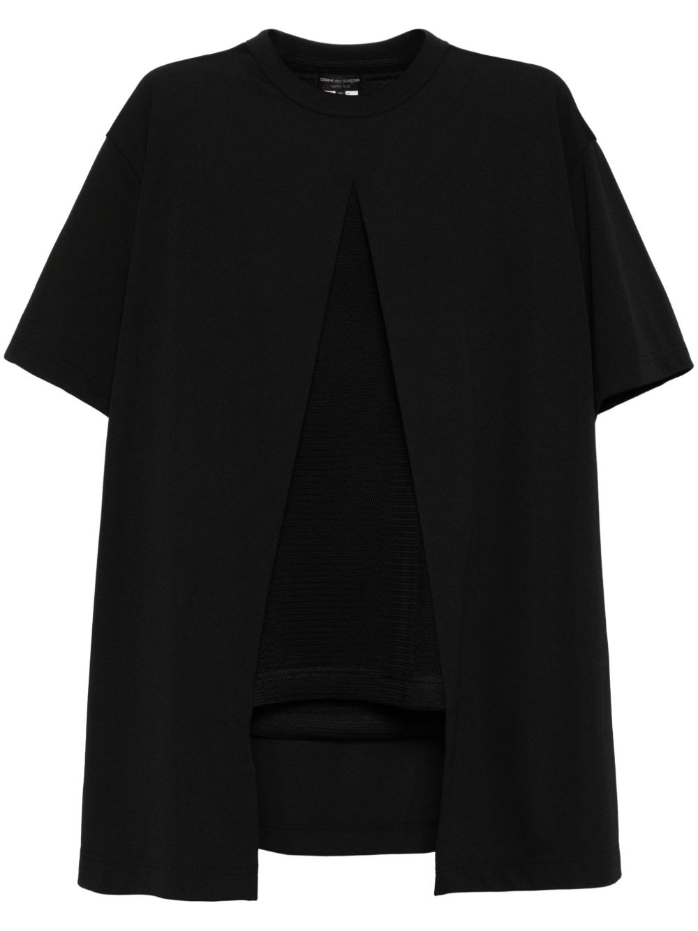 Comme des Garçons Homme Plus 网纱分层式款T恤 - 黑色