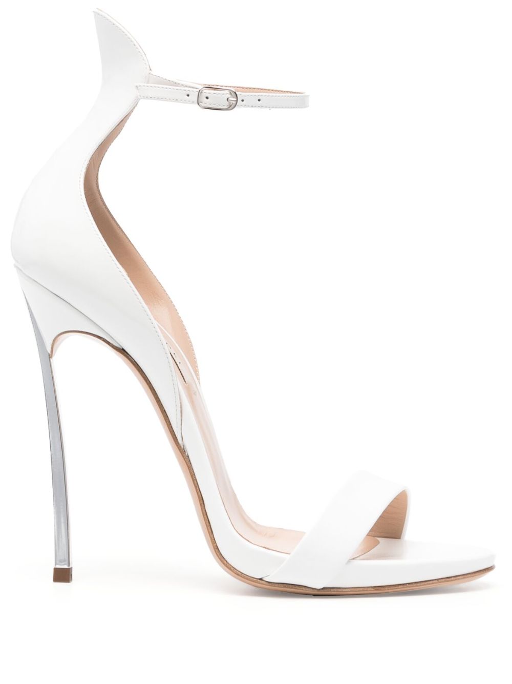 Casadei Cappa Blade 高跟皮质凉鞋 - 白色