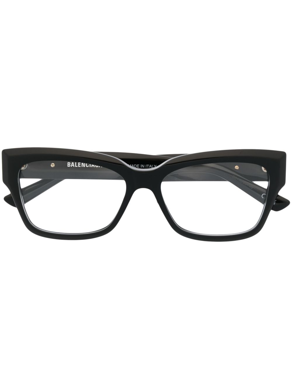 Balenciaga Eyewear logo标牌猫眼框眼镜 - 黑色