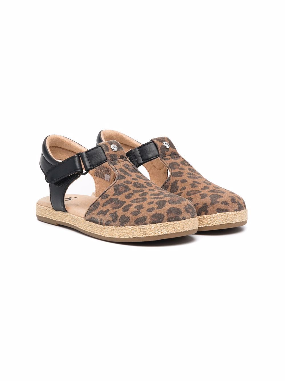 UGG Kids Emmery 豹纹凉鞋 - 褐色
