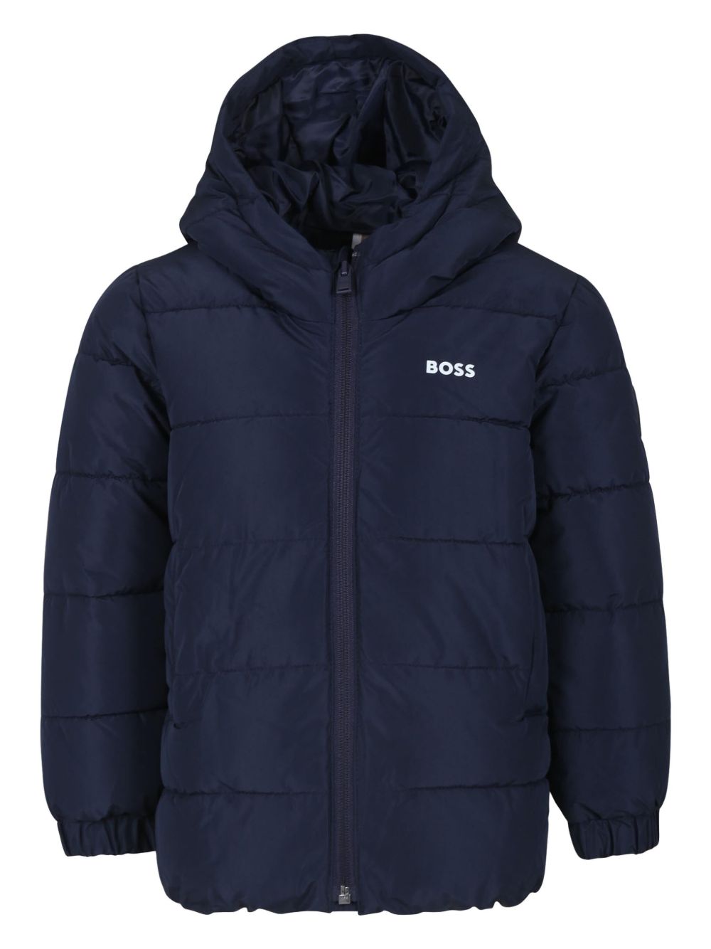 BOSS Kidswear logo印花填充夹克 - 蓝色