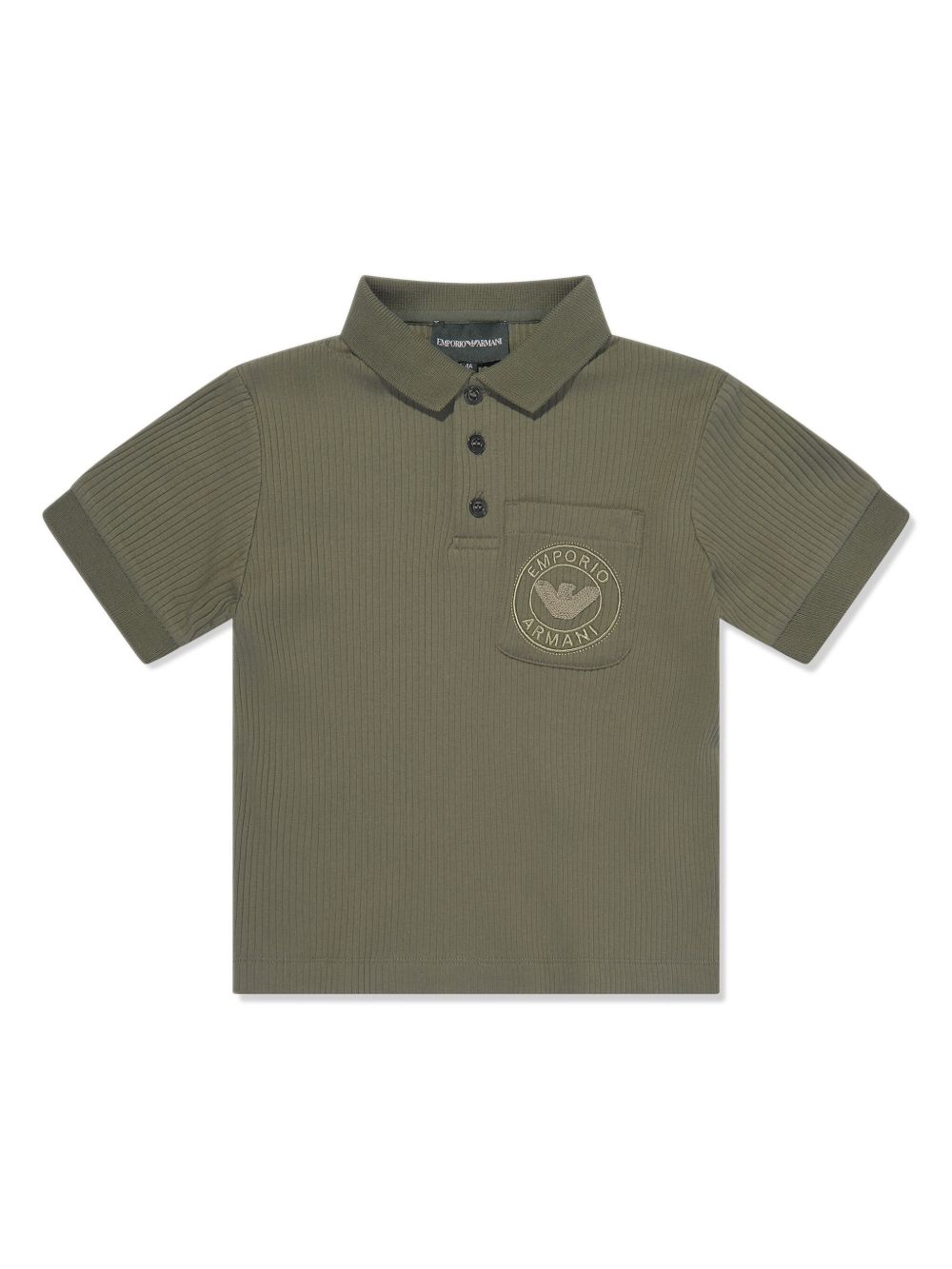 Emporio Armani Kids logo刺绣polo衫 - 绿色