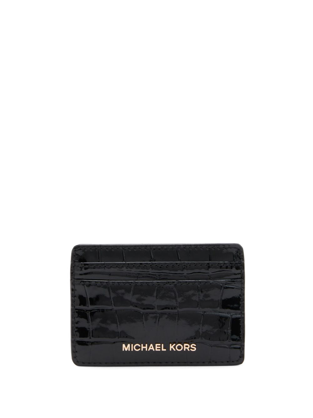 Michael Kors Jet Set 仿鳄鱼纹效果小号卡夹 - 黑色