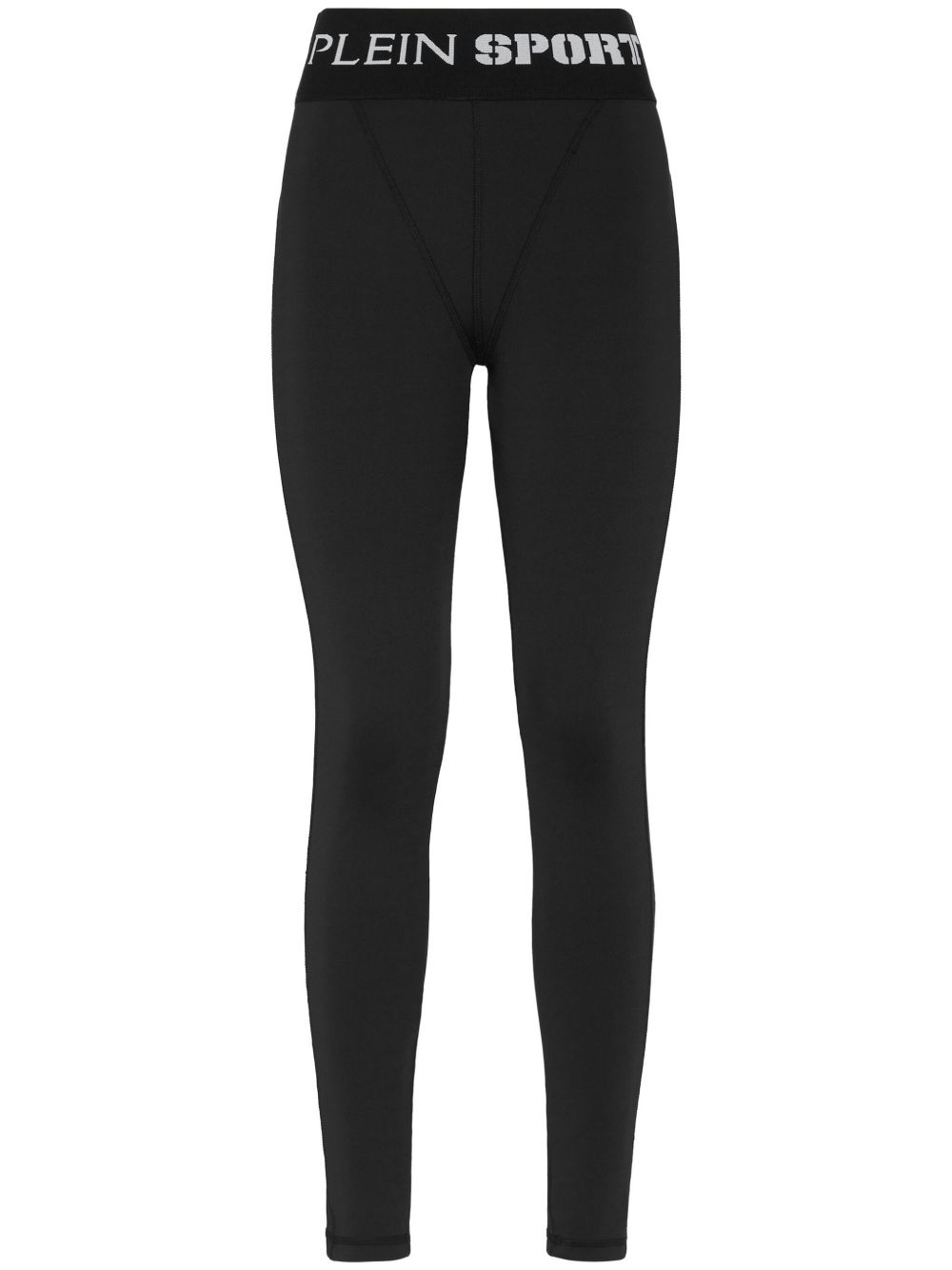 Plein Sport logo腰边打底裤 - 黑色