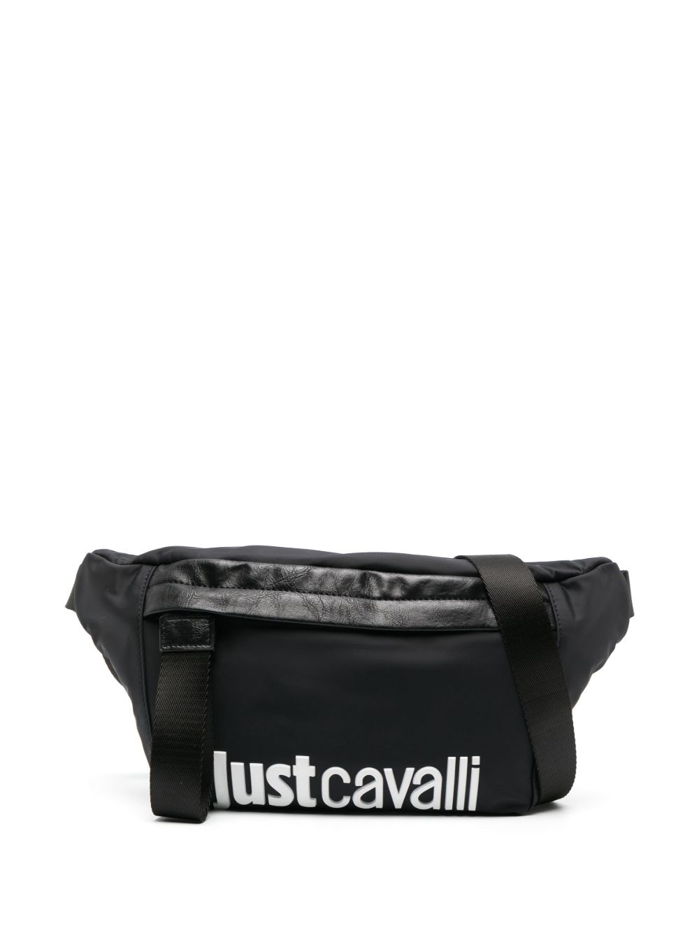 Just Cavalli logo压纹拉链腰包 - 黑色
