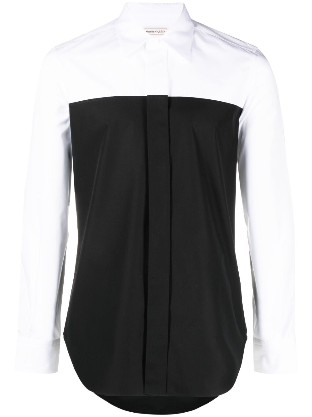 Alexander McQueen 双色棉衬衫 - 黑色
