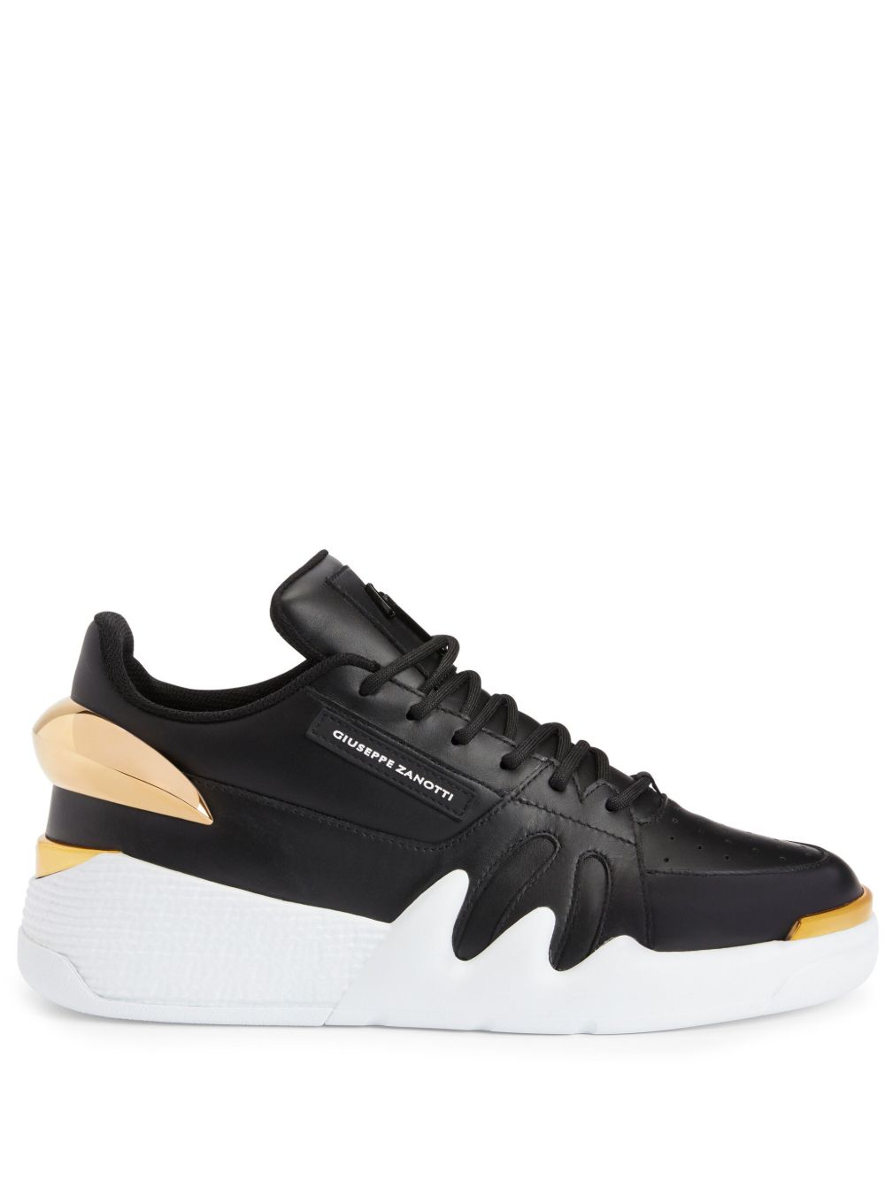 Giuseppe Zanotti Talon 厚底皮质运动鞋 - 黑色