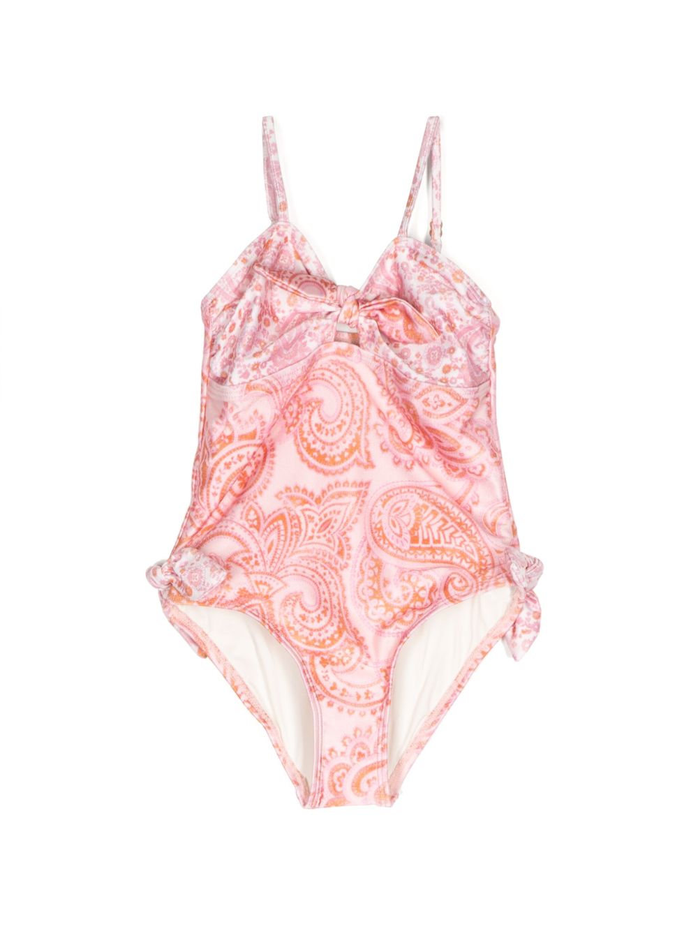 ZIMMERMANN Kids Ottie 佩斯理印花连体泳衣 - 粉色