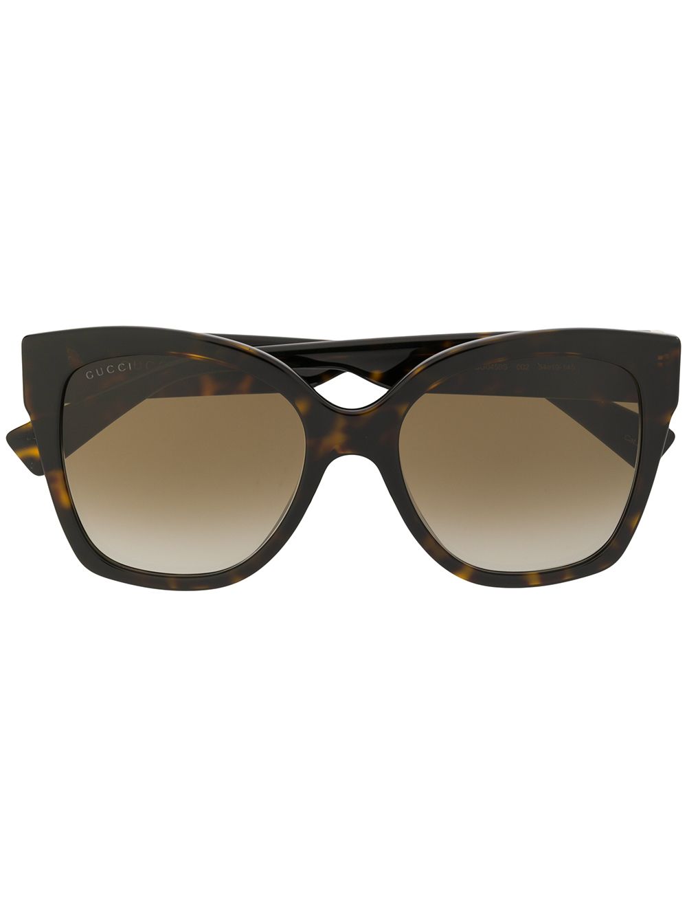 Gucci Eyewear 玳瑁纹方框太阳眼镜 - 褐色