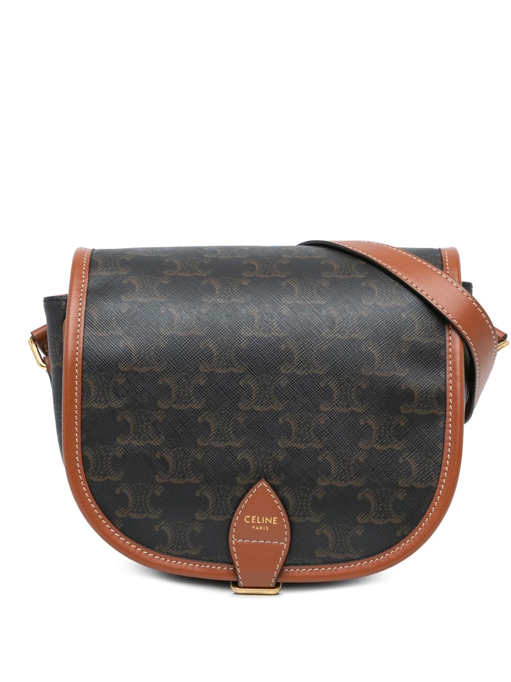 Céline Pre-Owned Triomphe Folco 中号斜挎包（2020年典藏款） - 褐色