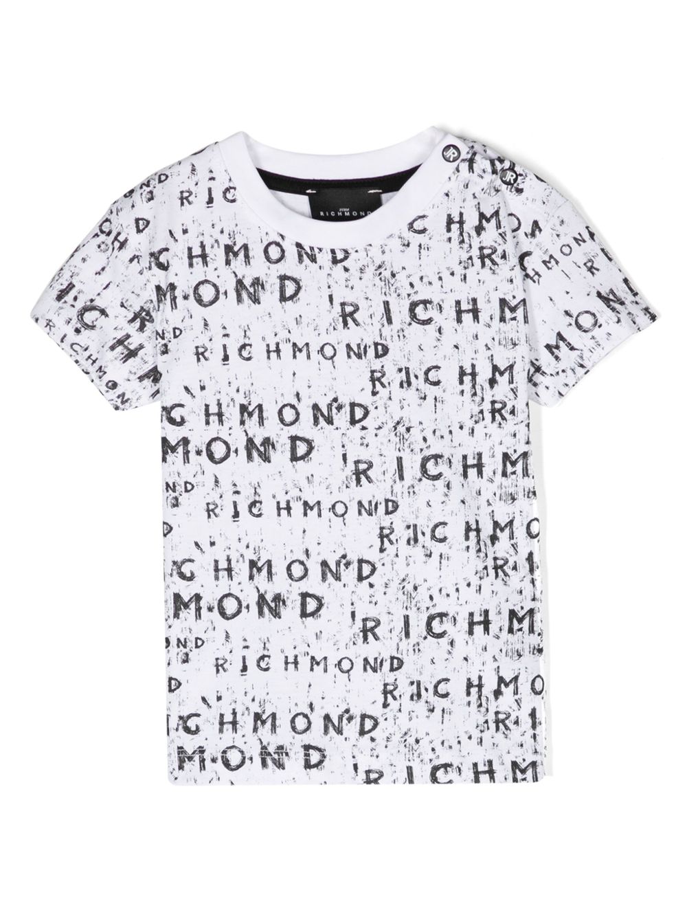 John Richmond Junior logo印花棉T恤 - 黑色