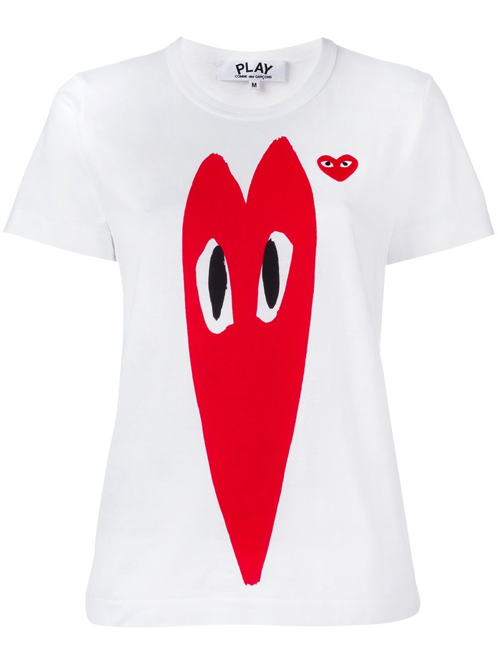 Comme Des Garçons Play 拉长logo心形印花T恤 - 白色