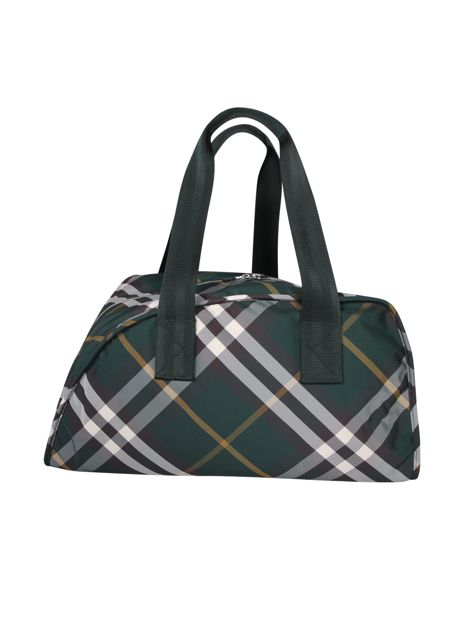 Burberry 绿色盾牌格纹 Duffel 包