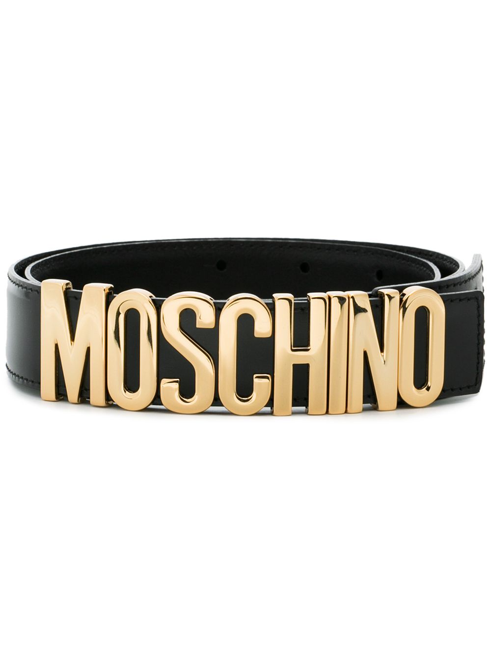 Moschino 莫斯奇诺 logo标牌腰带 - 黑色
