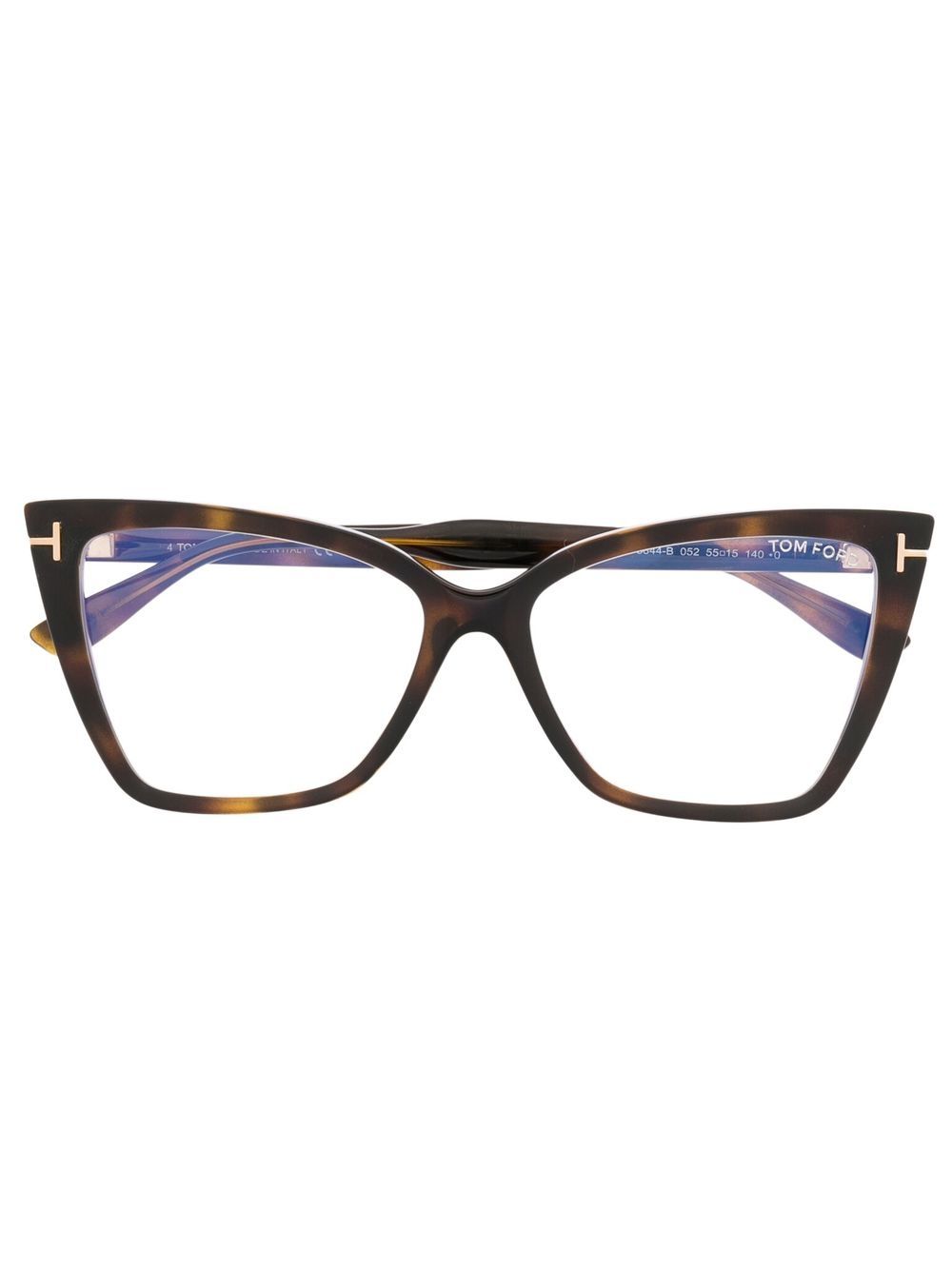 TOM FORD Eyewear 汤姆福特眼镜系列 玳瑁纹几何形镜框眼镜 - 褐色