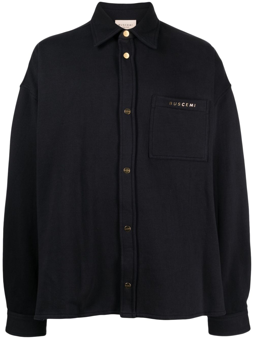 Buscemi logo标牌棉衬衫 - 蓝色