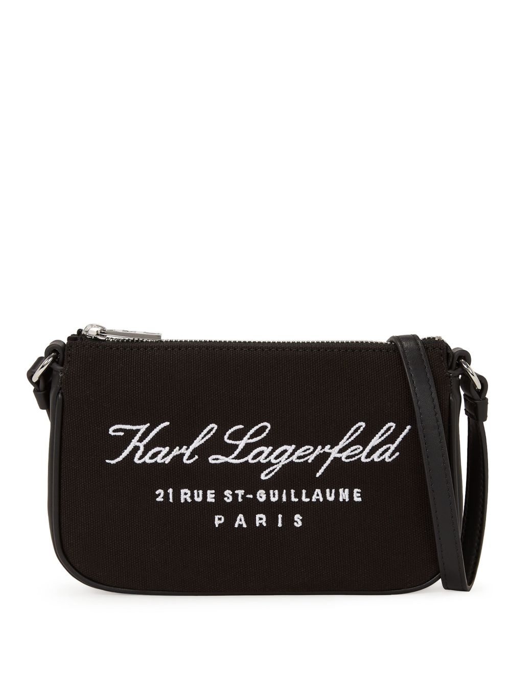 Karl Lagerfeld Hotel Karl 帆布手拿包 - 黑色