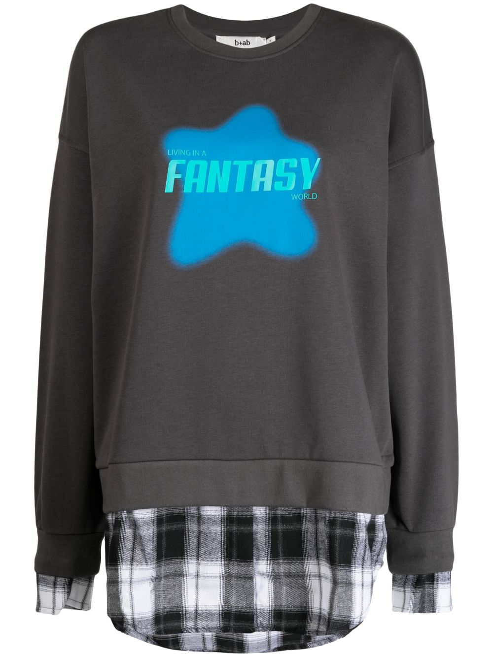 b+ab Fantasy 分层式平纹针织套头衫 - 灰色