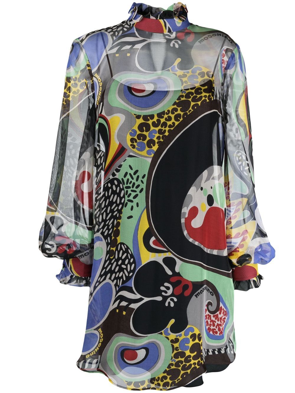 Moschino 花卉印花直筒连衣裙 - 黑色