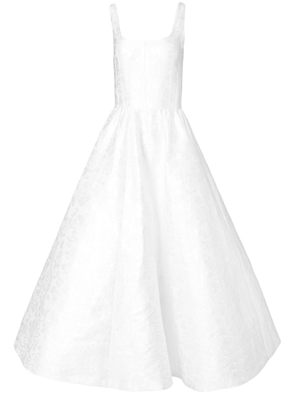 Carolina Herrera 图案提花中长连衣裙 - 白色