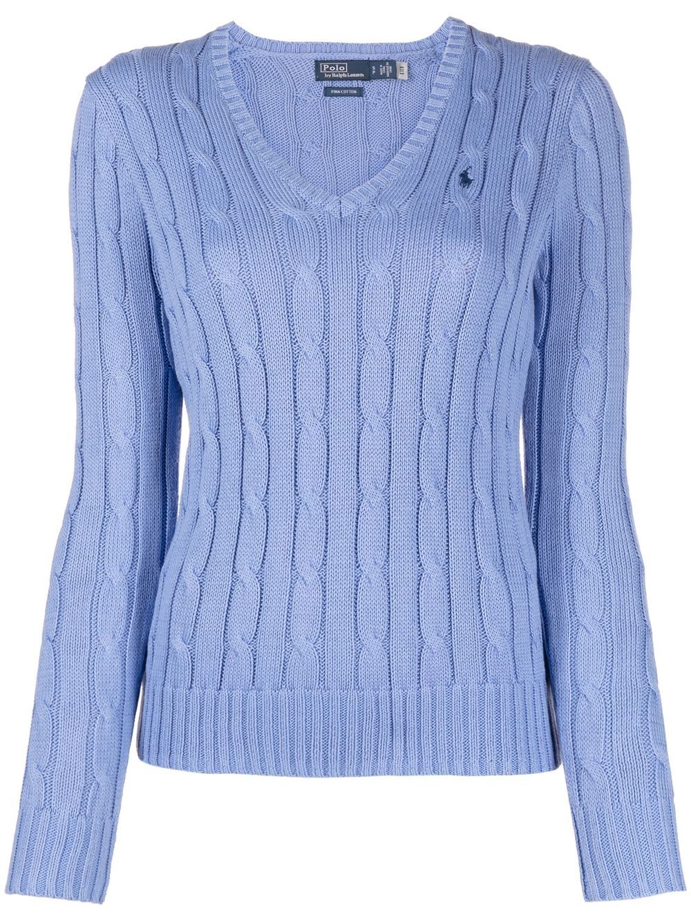 Polo Ralph Lauren Polo Pony 粗绞花针织毛衣 - 蓝色