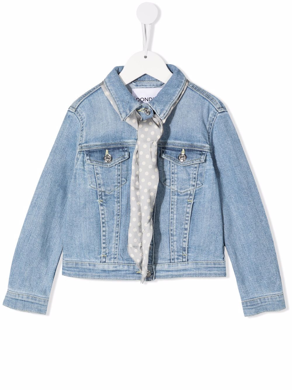 DONDUP KIDS 围巾细节四口袋牛仔夹克 - 蓝色