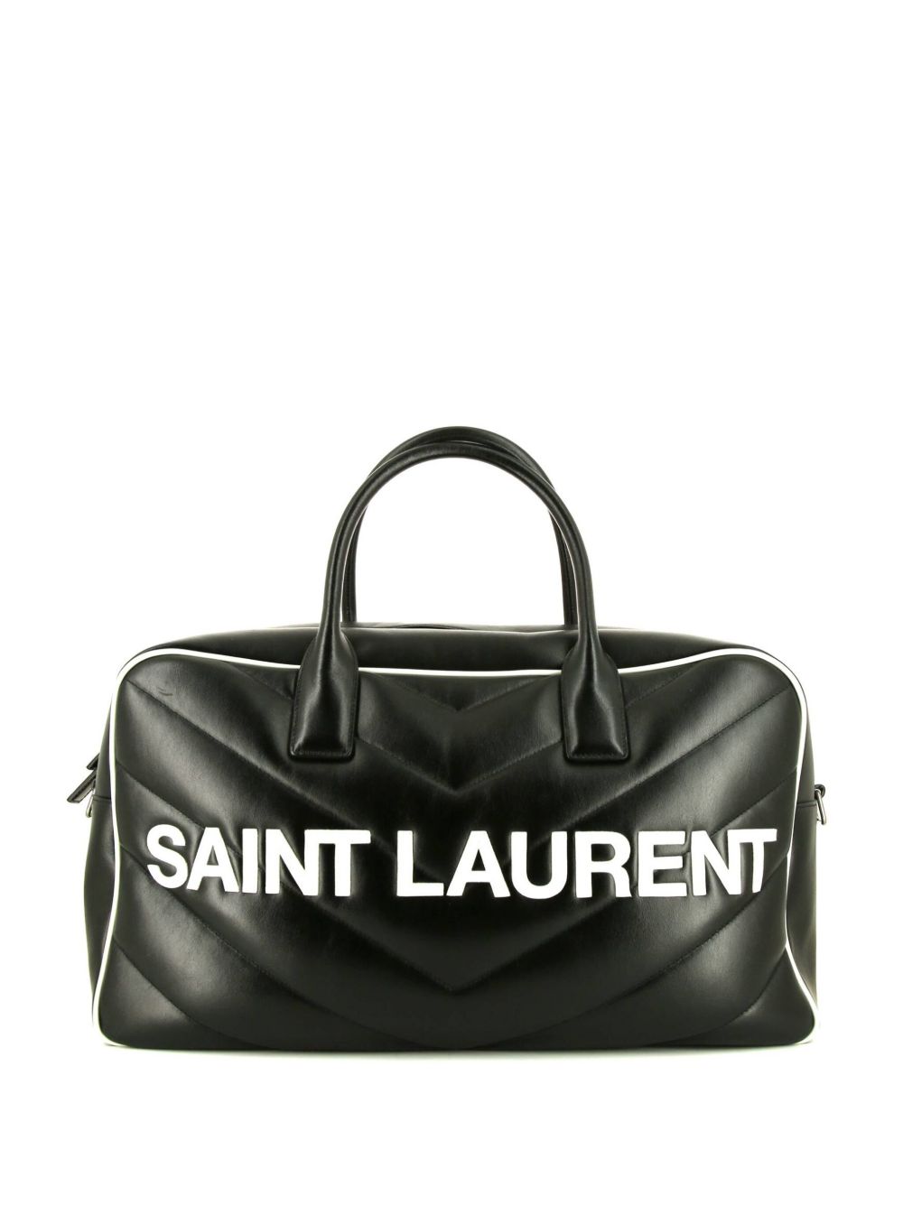 Saint Laurent Pre-Owned Miles 皮质旅行包 - 黑色