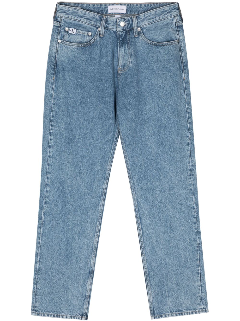 Calvin Klein Jeans 中腰直筒牛仔裤 - 蓝色