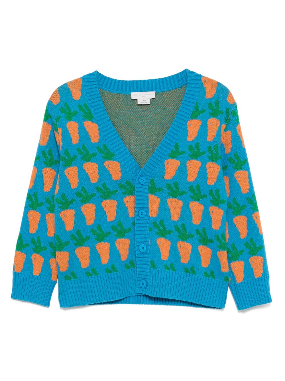 Stella McCartney Kids 胡萝卜图案开衫 - 蓝色
