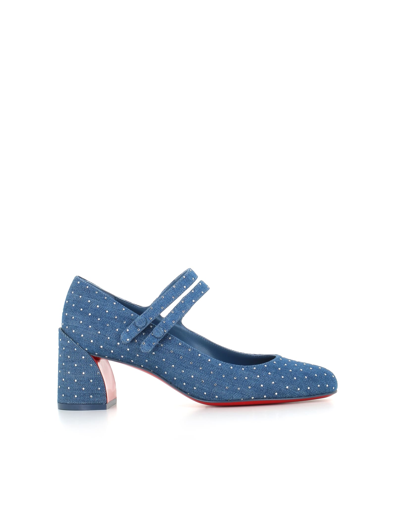 Christian Louboutin Décolletè Miss Jane Plum Strass 55