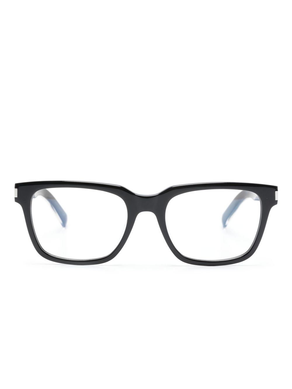 Saint Laurent Eyewear logo雕刻长方形镜框眼镜 - 黑色