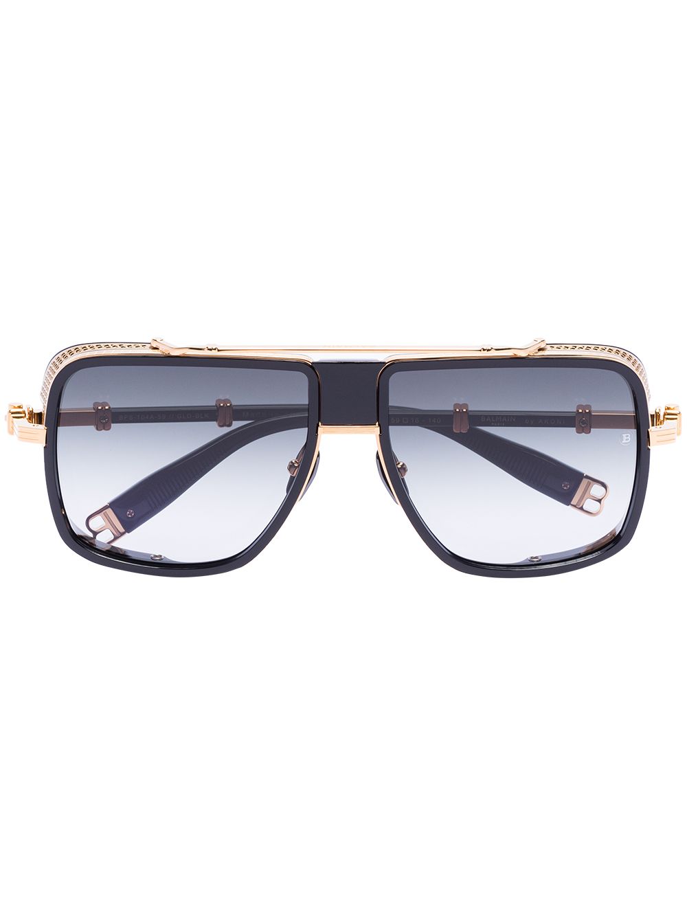 Balmain Eyewear 飞行员镜框有色镜片太阳眼镜 - 黑色