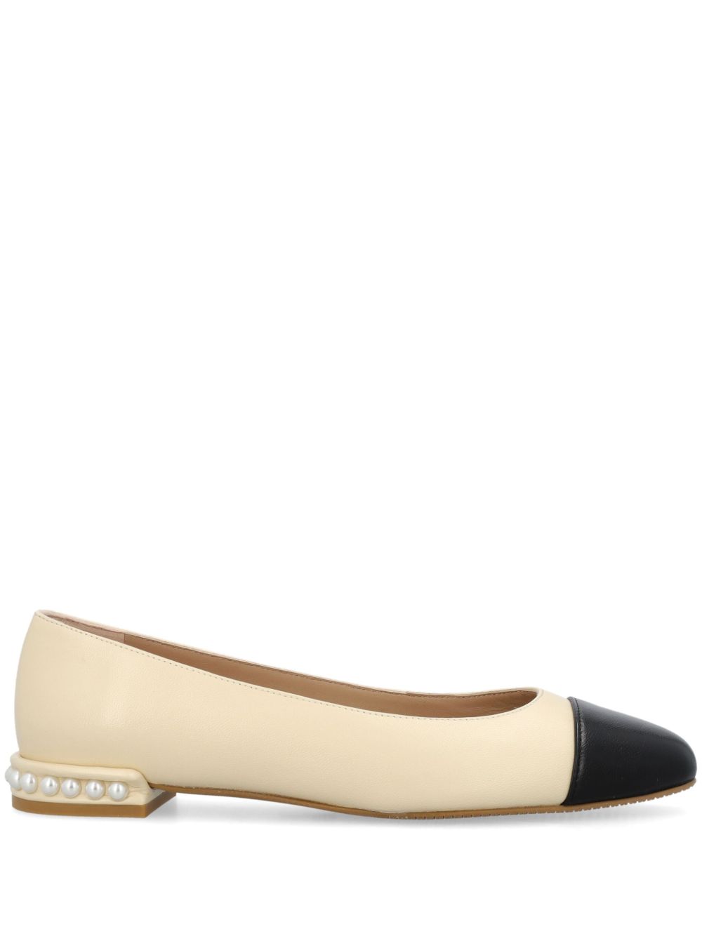 Stuart Weitzman Pearl 皮质芭蕾平底鞋 - 中性色