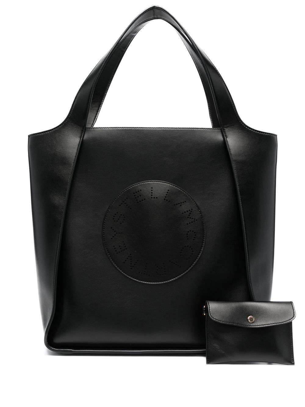Stella McCartney Stella 穿孔logo手提包 - 黑色